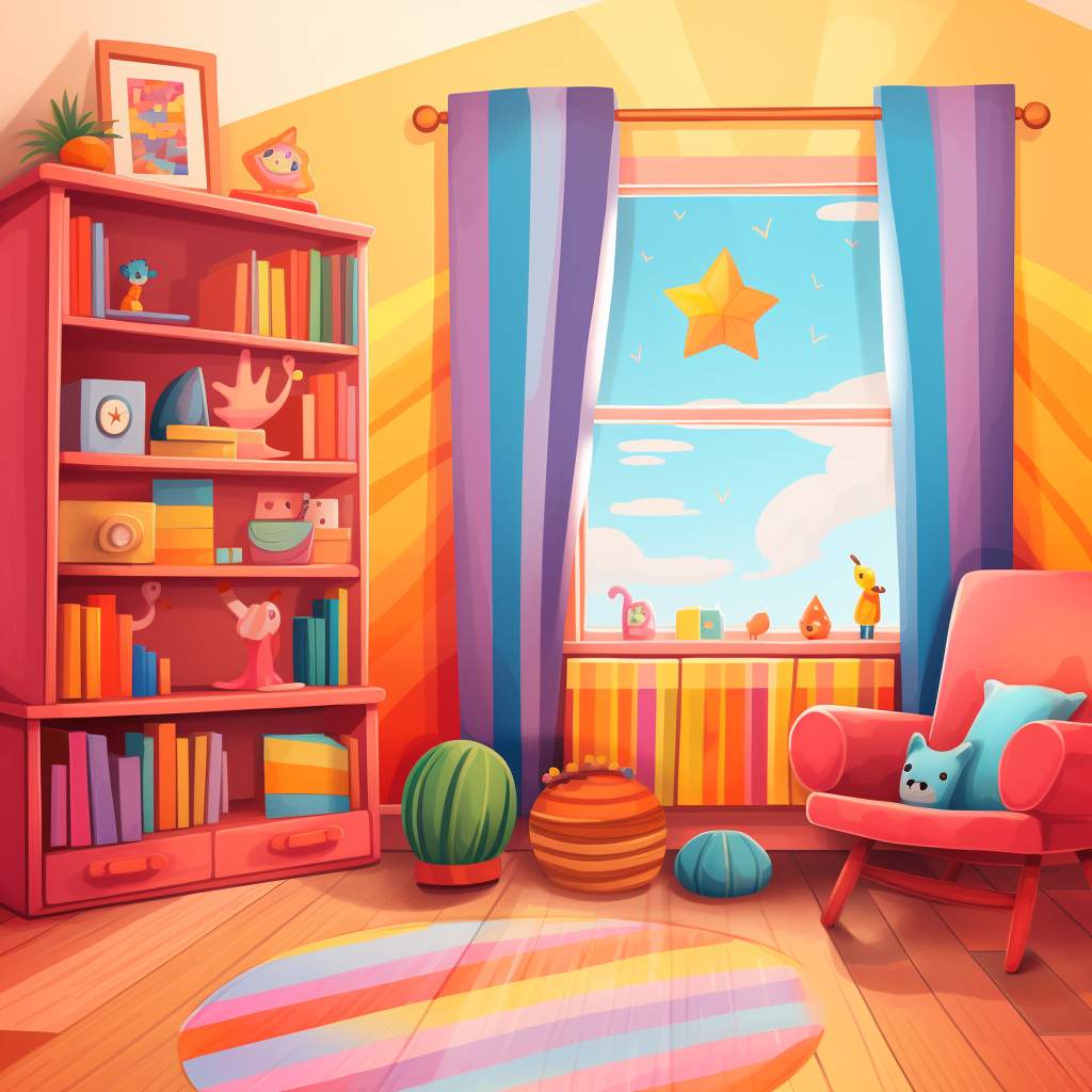 Colorful Child's Room Illustration