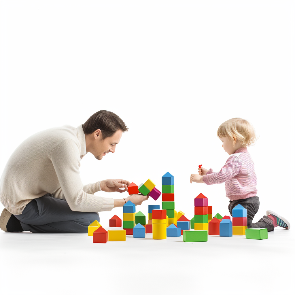 Child playing with building blocks