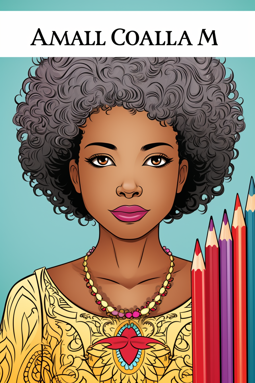 Coloring book cover with African American woman  ?