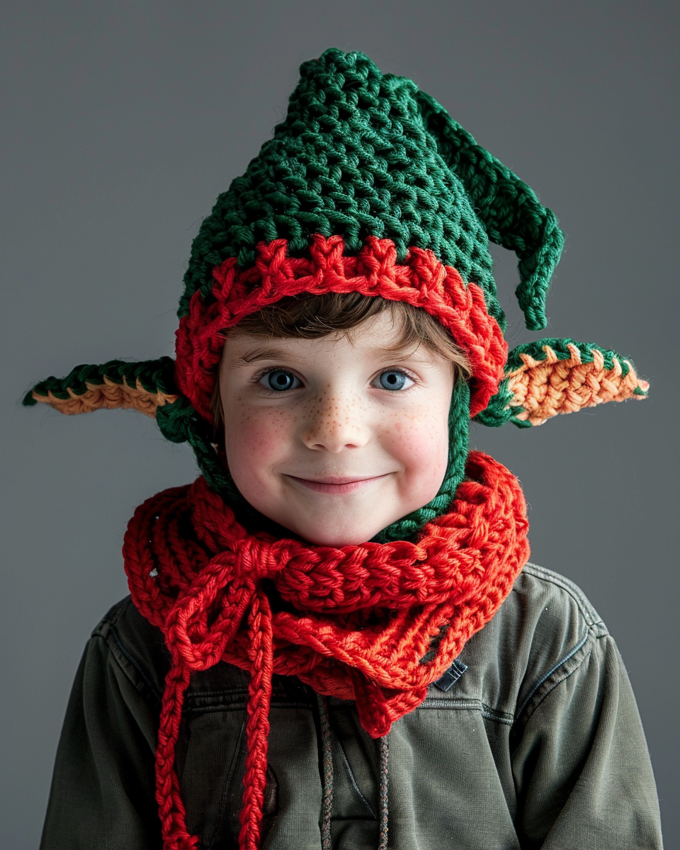 Child elf hat crochet photo