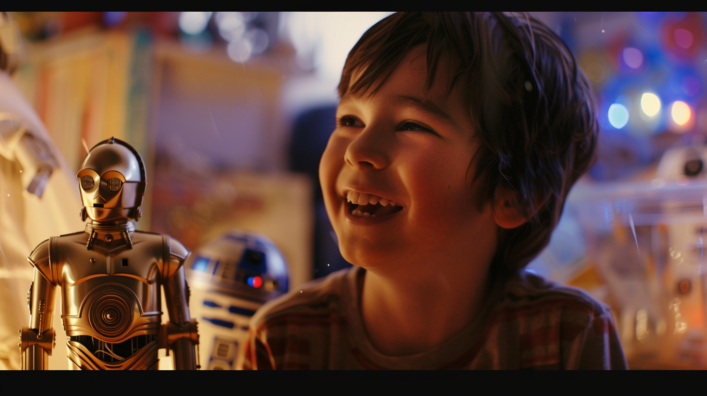 Child with Star Wars Action Figure