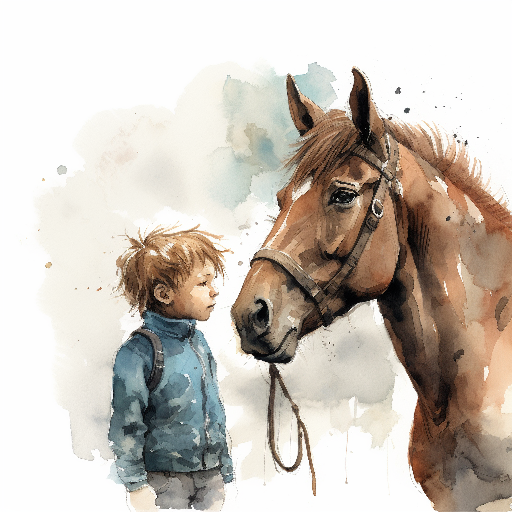 Child's horse drawing artwork