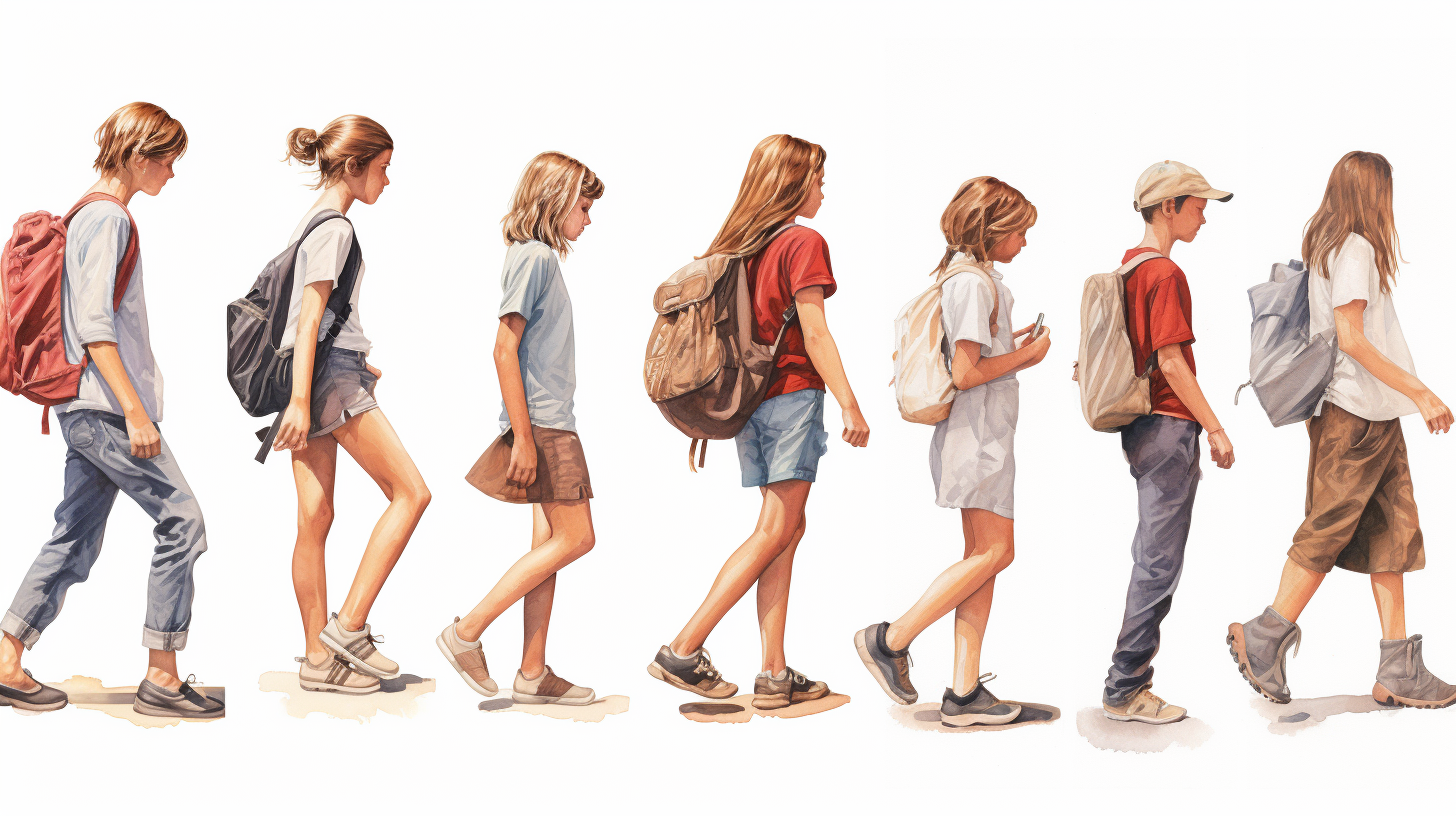 Child's journey through different life stages