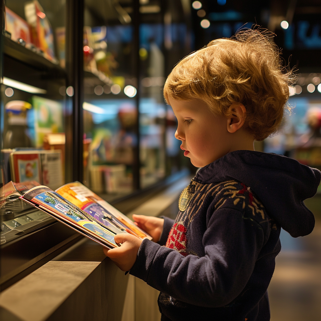 Child Reading Educational Book Museum Science Industry