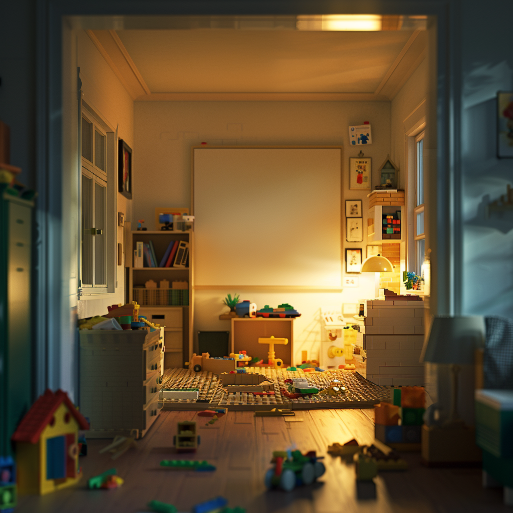 Child room with bright lighting