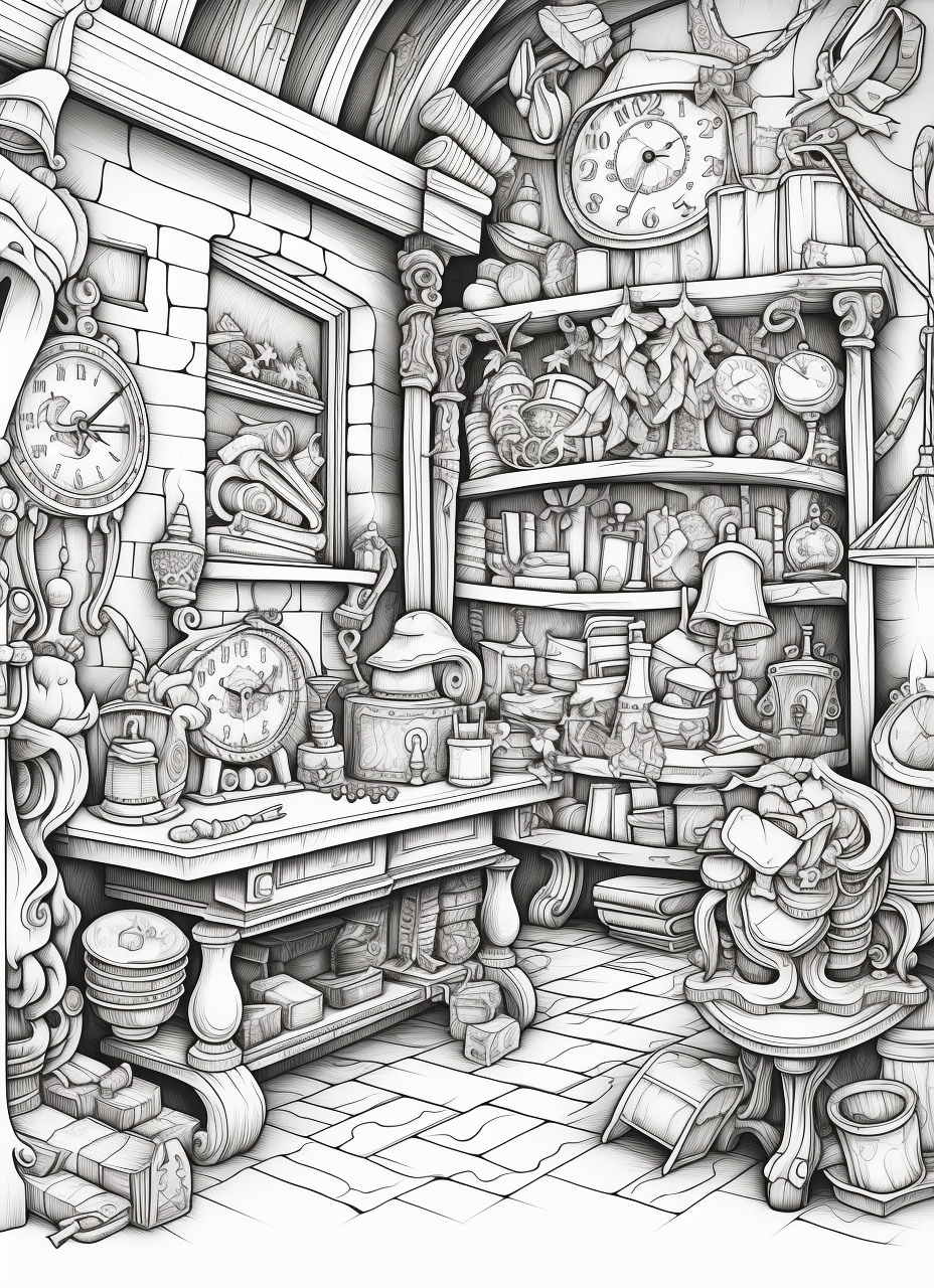 Santa's Workshop Coloring Page for Kids