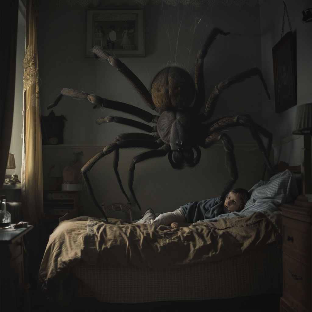 child bedroom giant spider fear