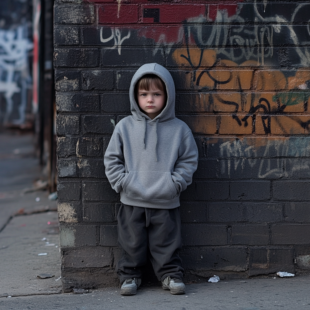 Child in Casual Urban Hoodie