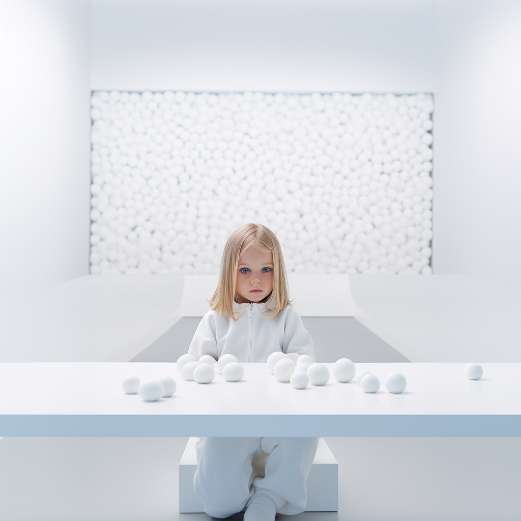 Child at Table with Marshmallow