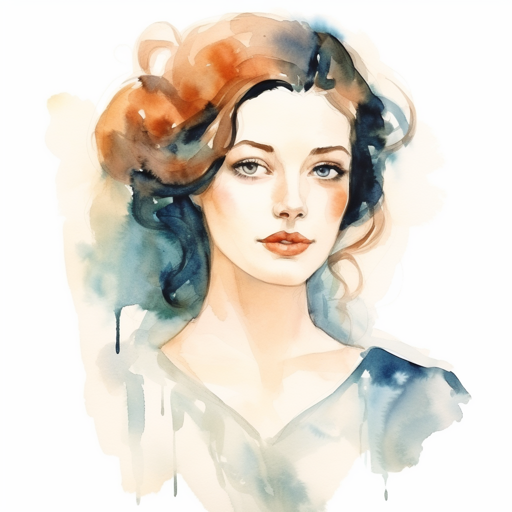 Childlike Woman Watercolor Art