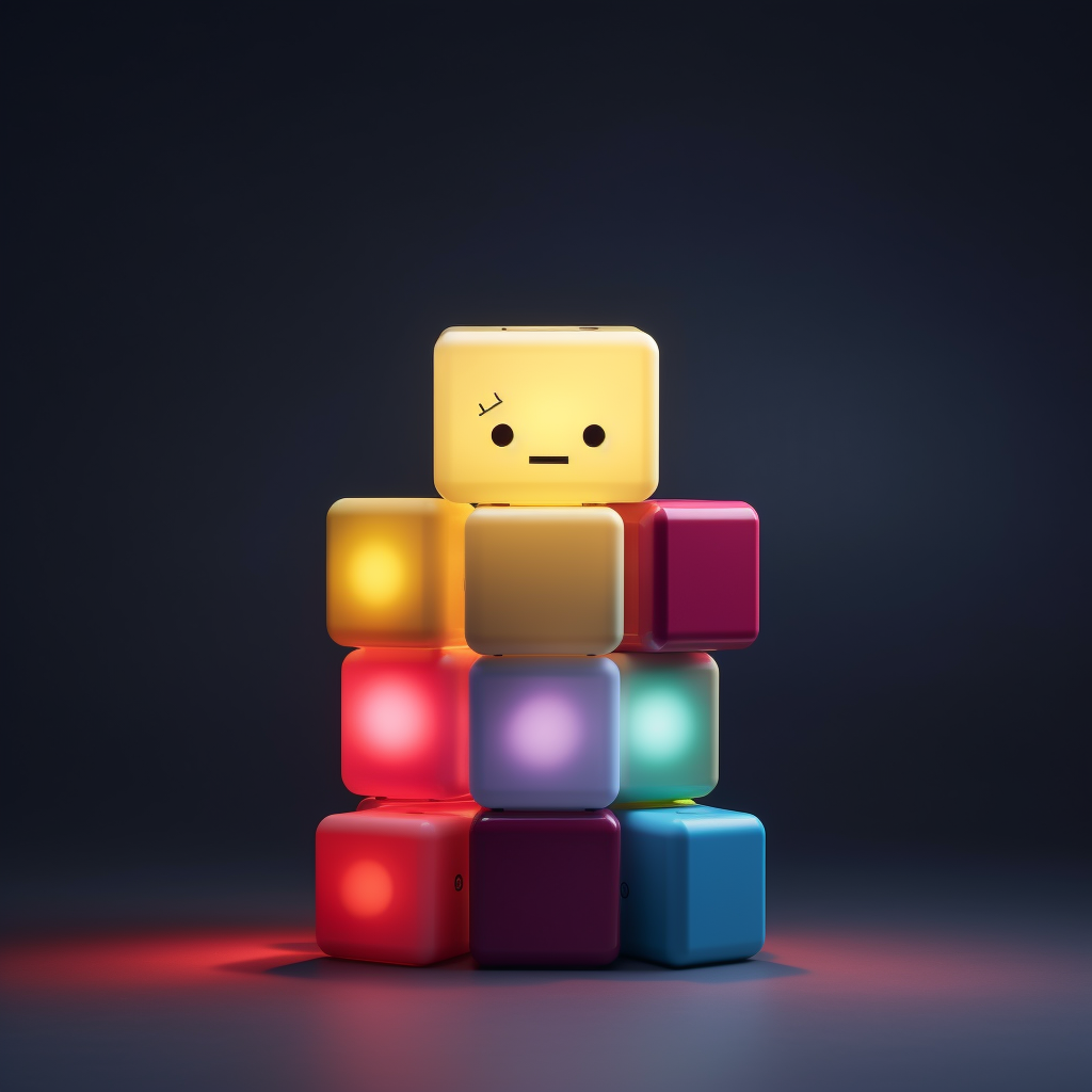 Colorful Children Blocks Toys in LED Lights