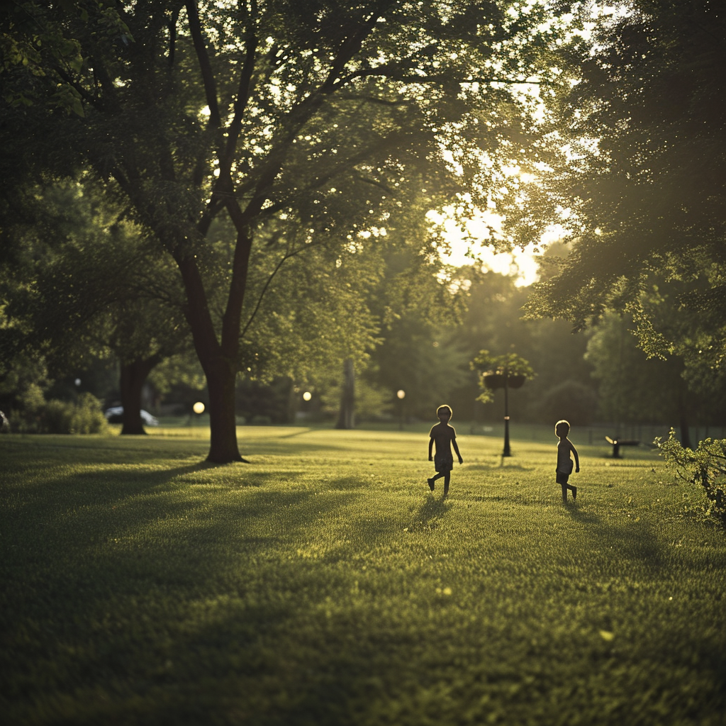 children playing in park