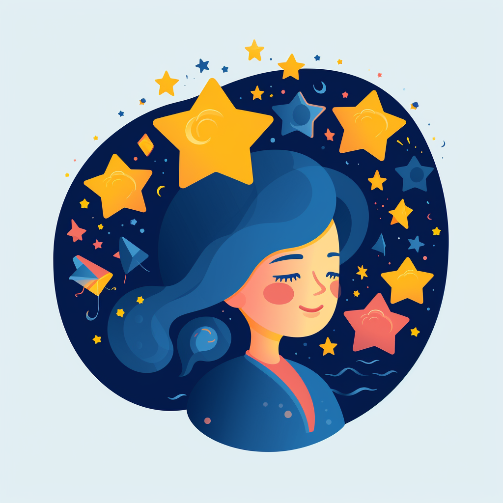 Flat vector illustration of children shaped like stars