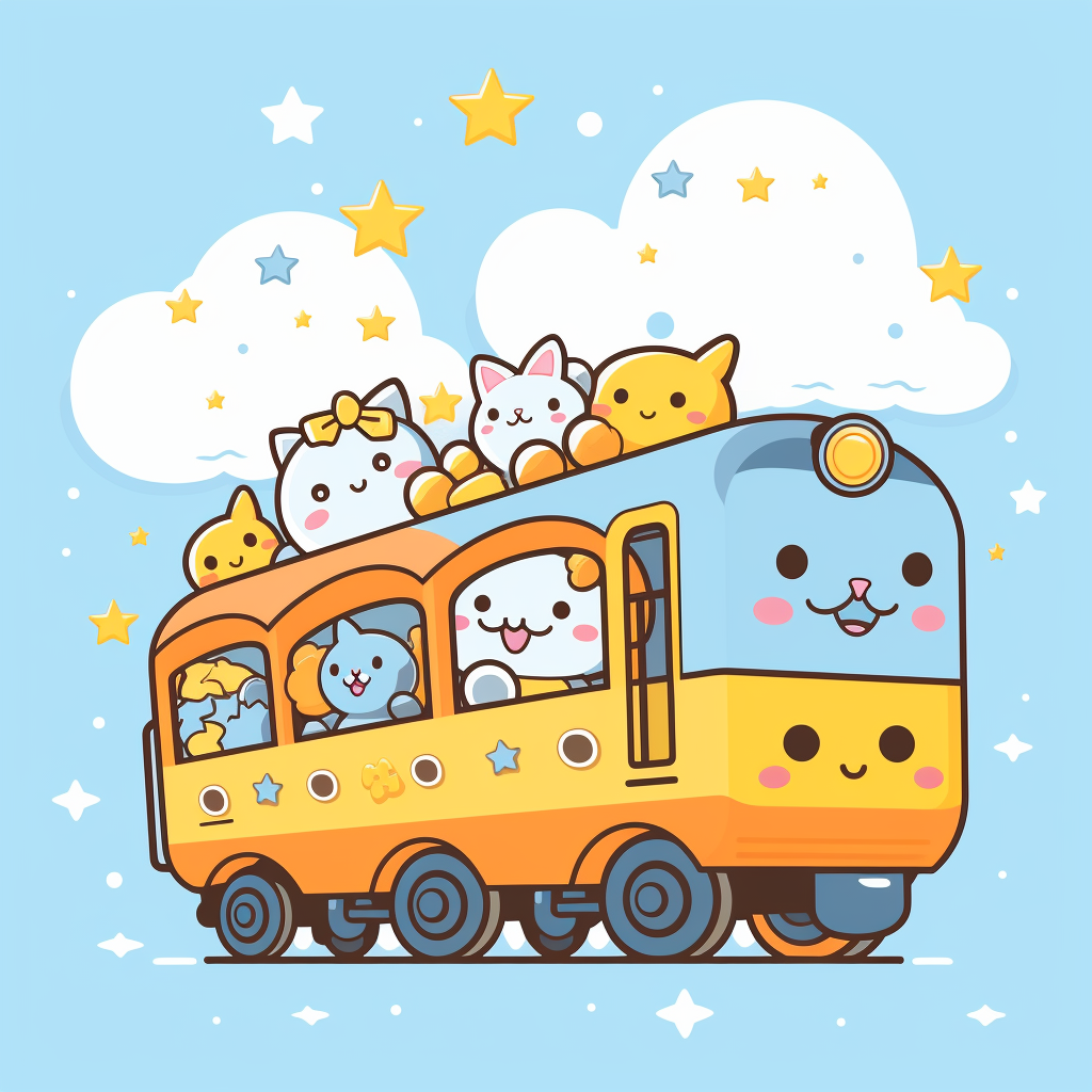 Cute train illustration for children