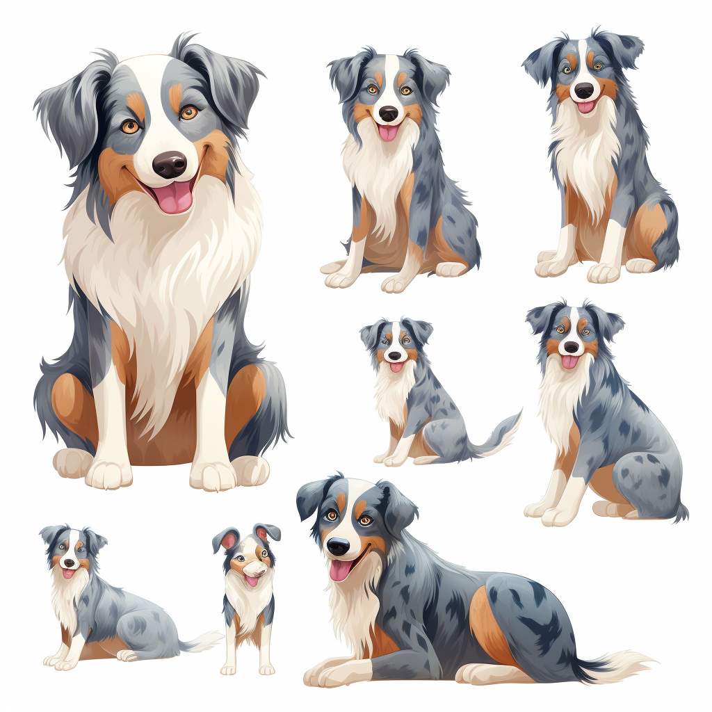 Blue Merle Australian Shepherd Sitting