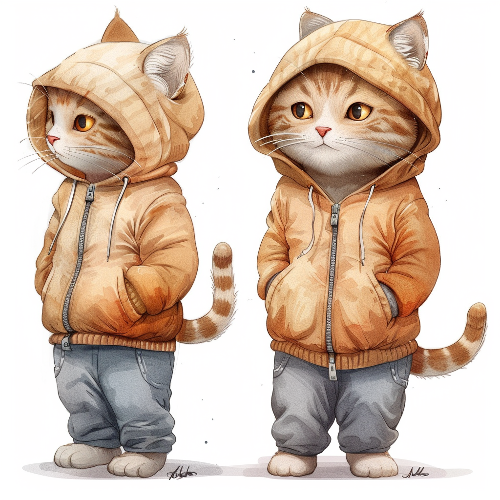 Cute cat wearing hoodie design