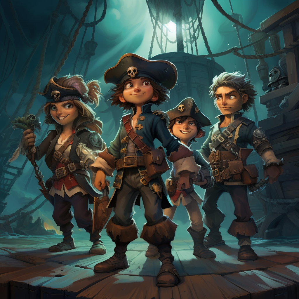 Colorful and Friendly Pirate Illustrations