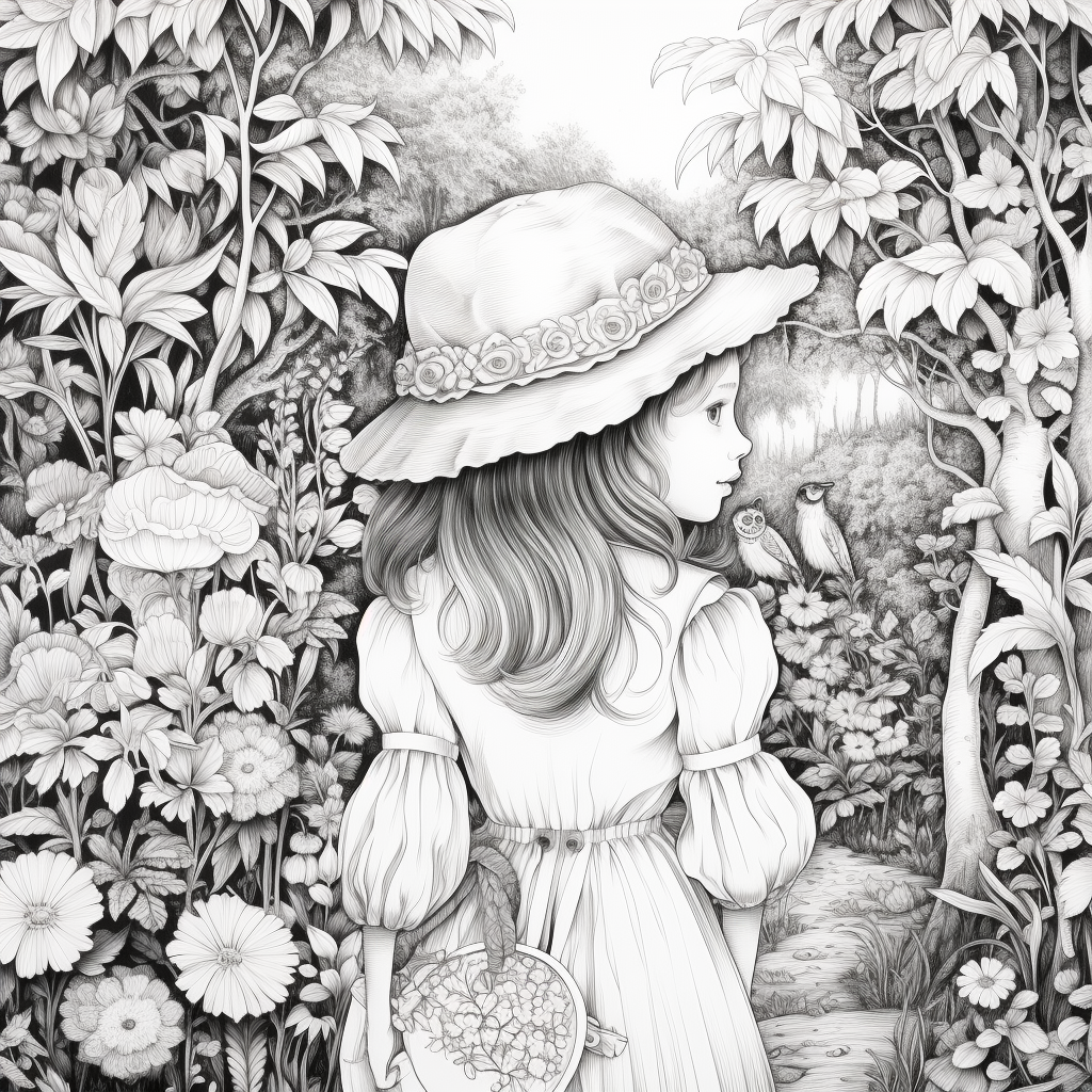 Children Colouring Book Secret Garden