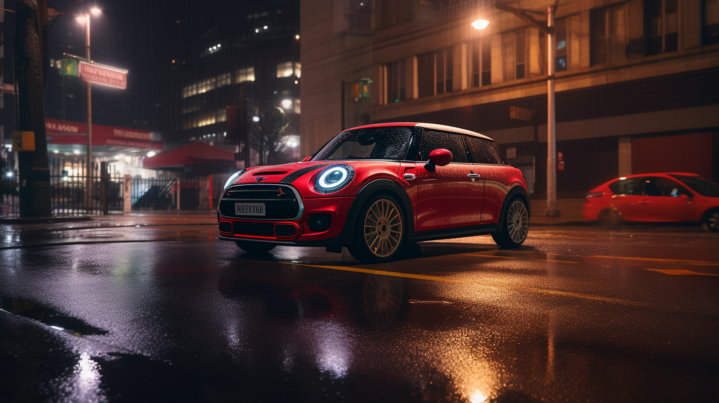 Chili Red Mini Cooper S in Urban Backdrop