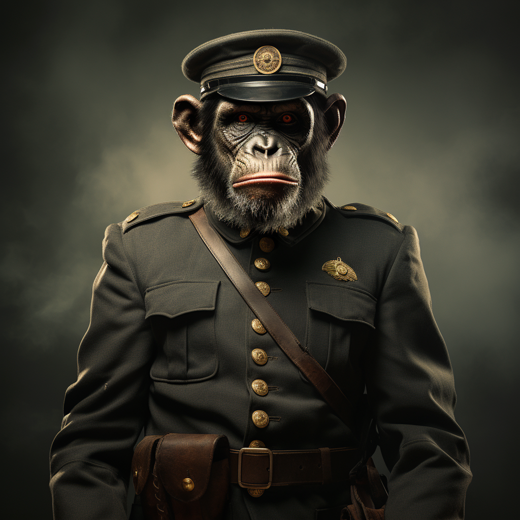 Chimp in WW1 Soldier Costume