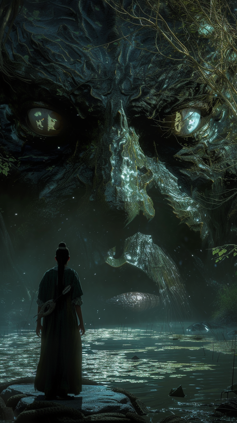 Ancient Chinese King in Dark Swamp