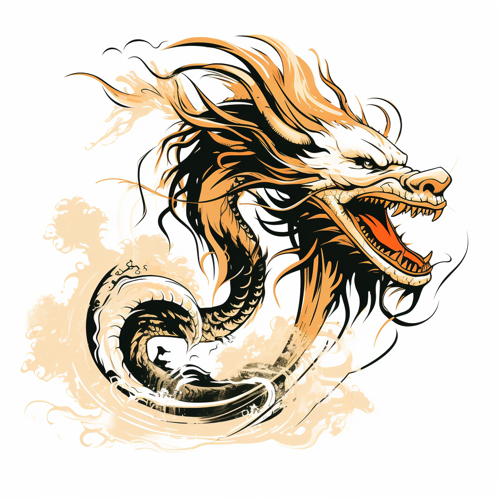 Simple Chinese dragon art