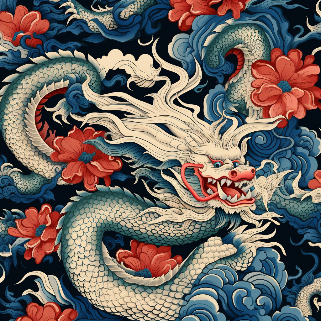 Chinese dragon textile pattern