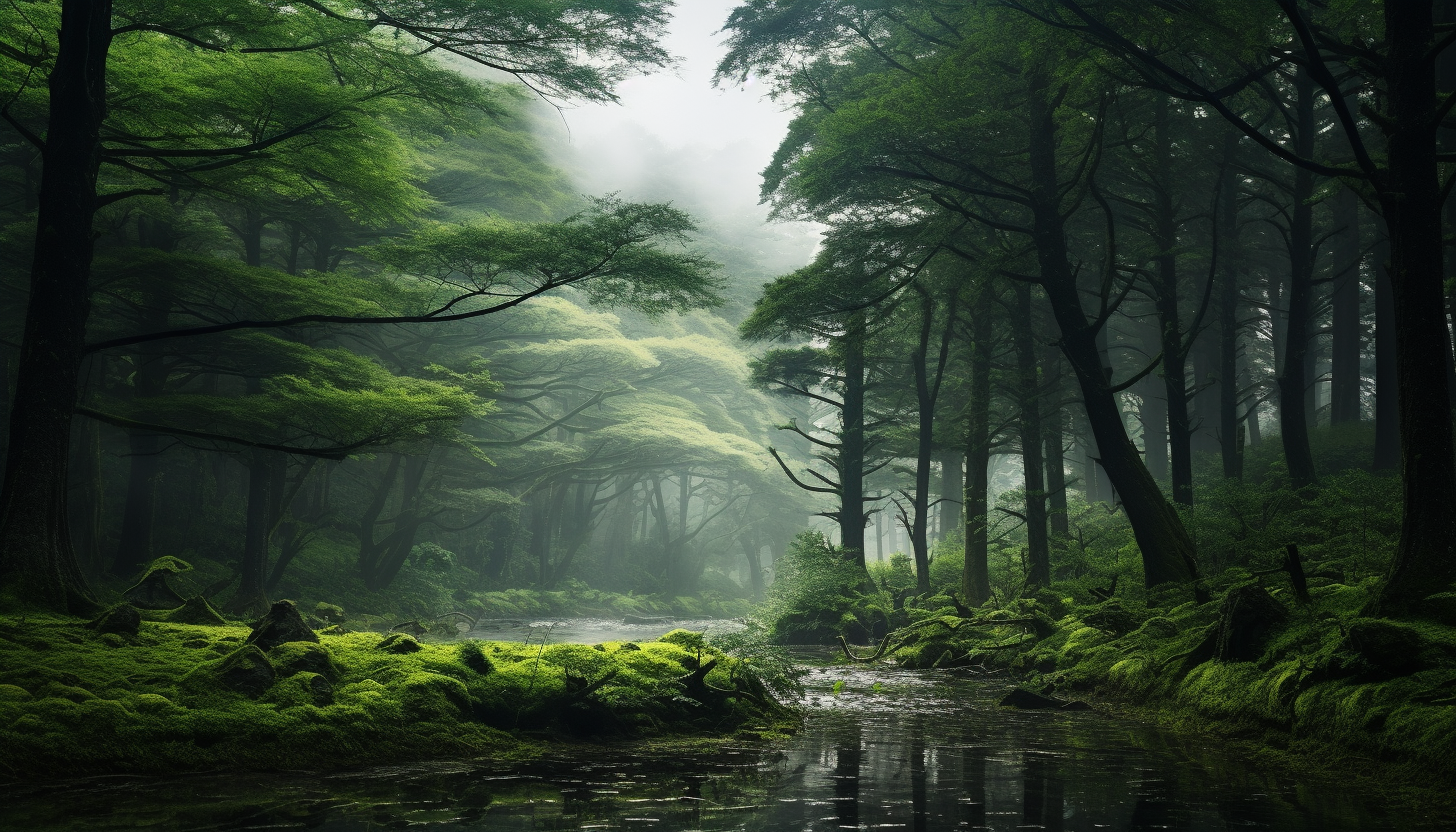 Stunning Chinese Forest with Small Tree