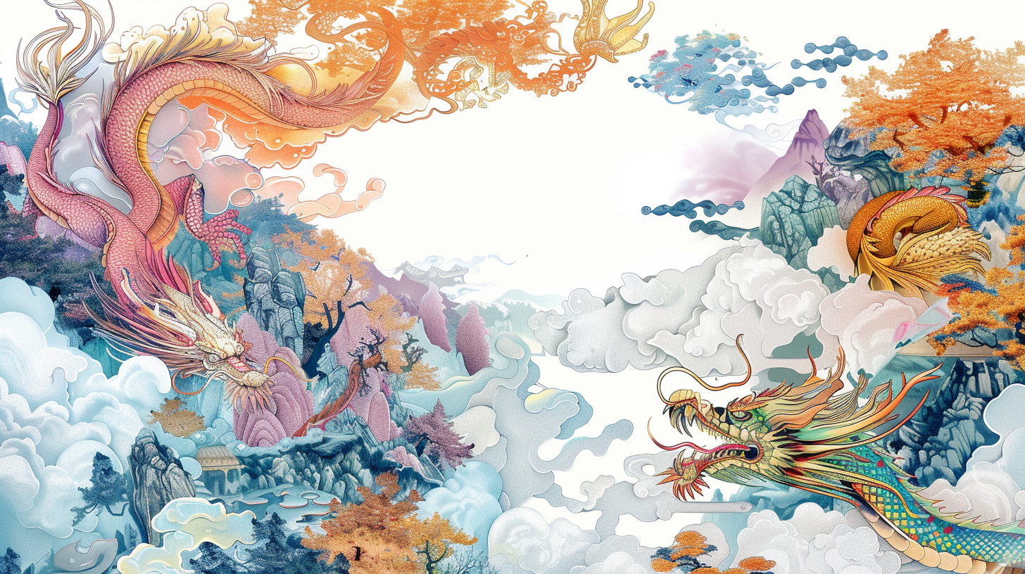 Chinese Dragon Tea Illustration Exquisite