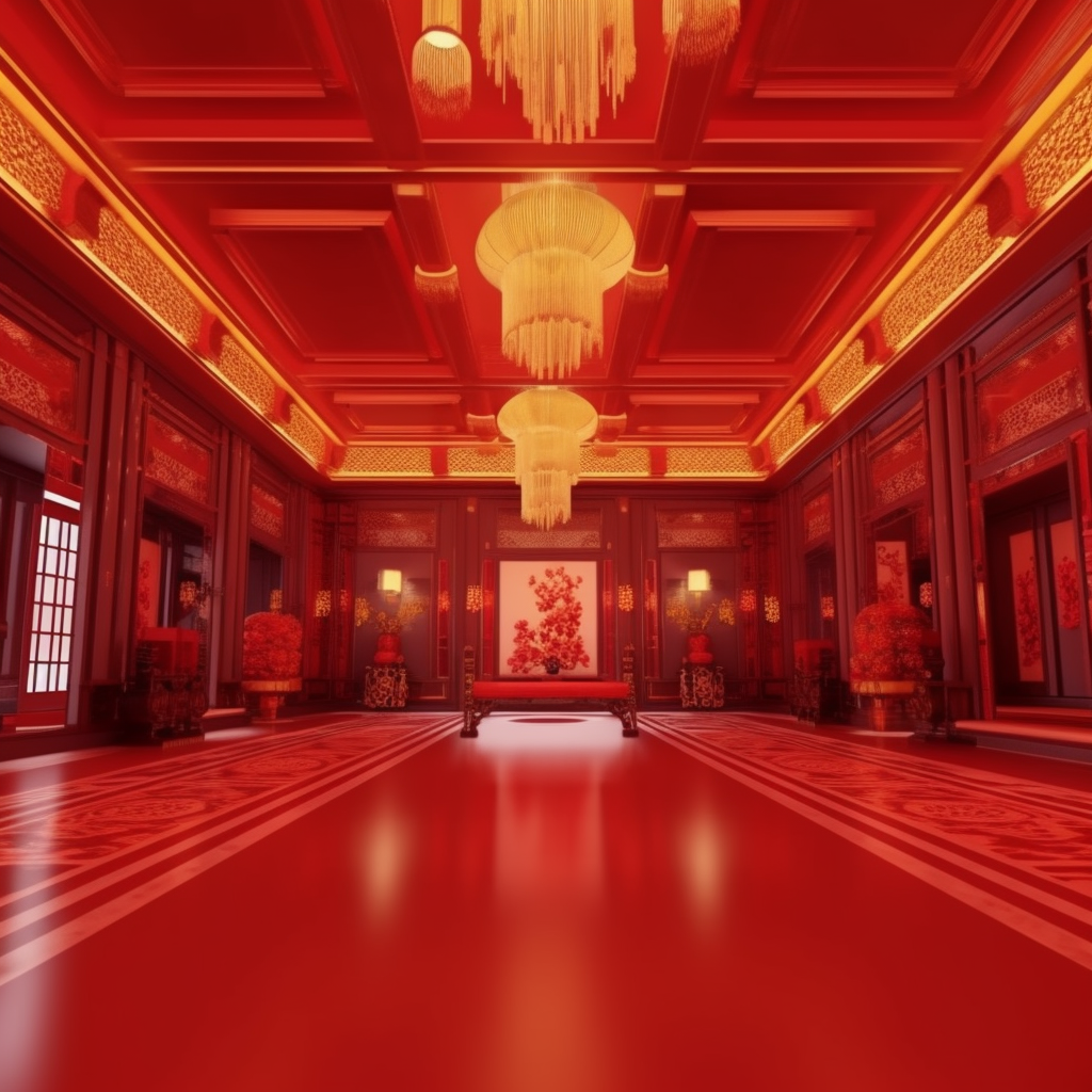 Luxurious Chinese Lunar New Year Lobby Background