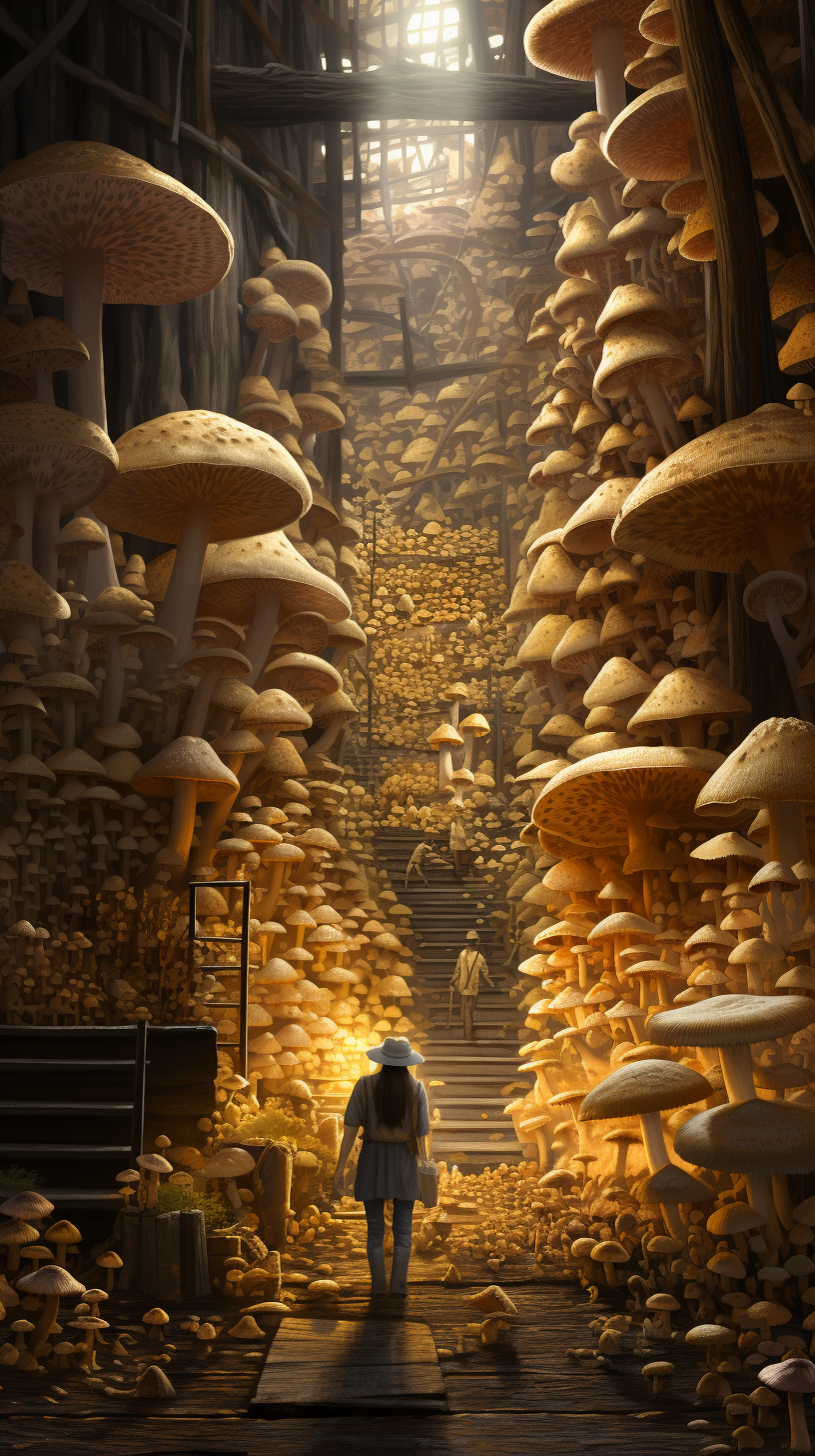 Chinese Mushroom Farm Artwork