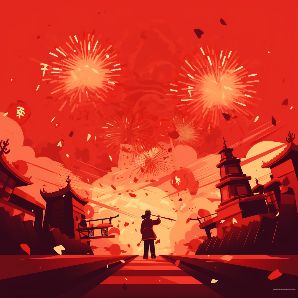 Chinese New Year Firecracker Cartoon Background