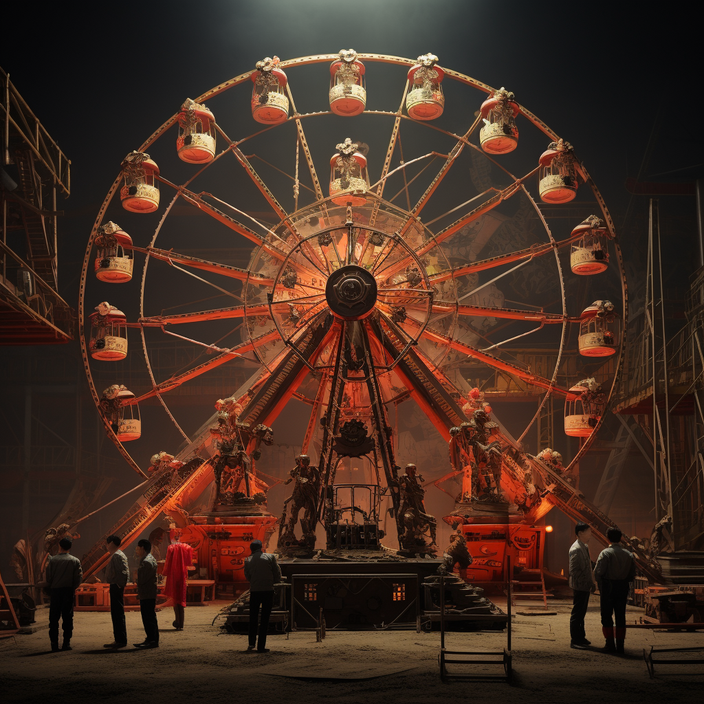 Chinese tactical Ferris wheel with soldiers and weapons