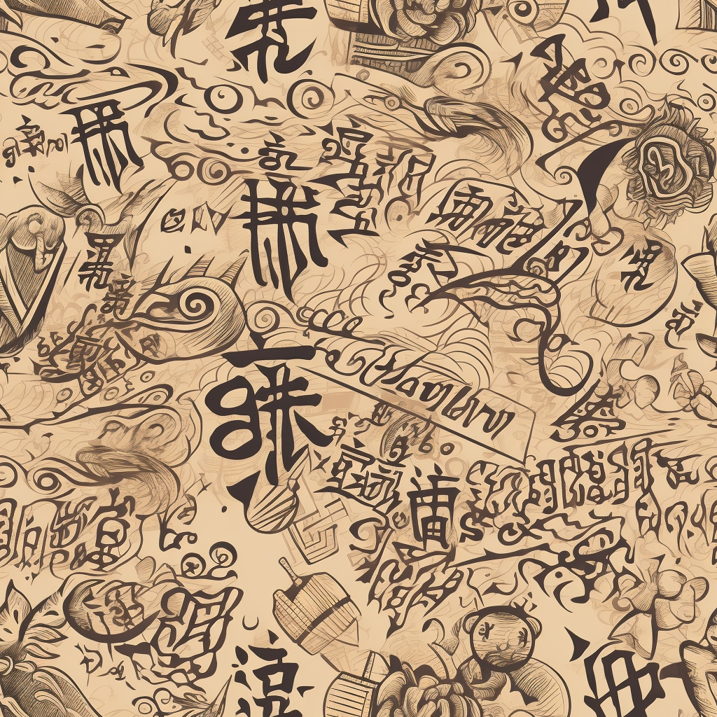 Chinese Tattoo Letters Art Design