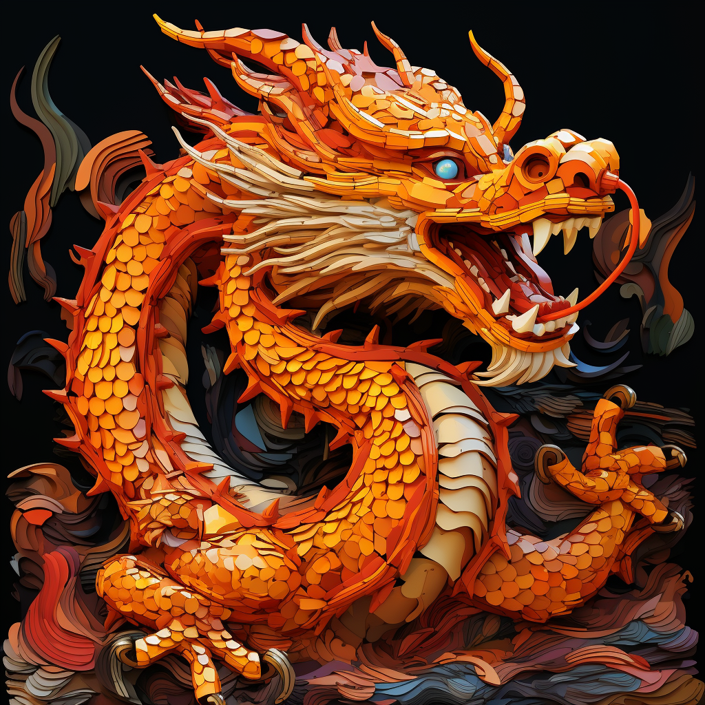 Chinese Zodiac Dragon Mosaic Art