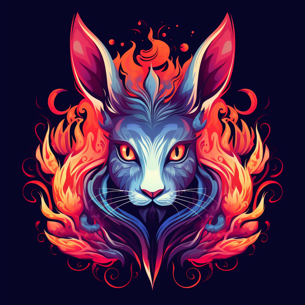 Chinese Zodiac Rabbit of Fire Vector