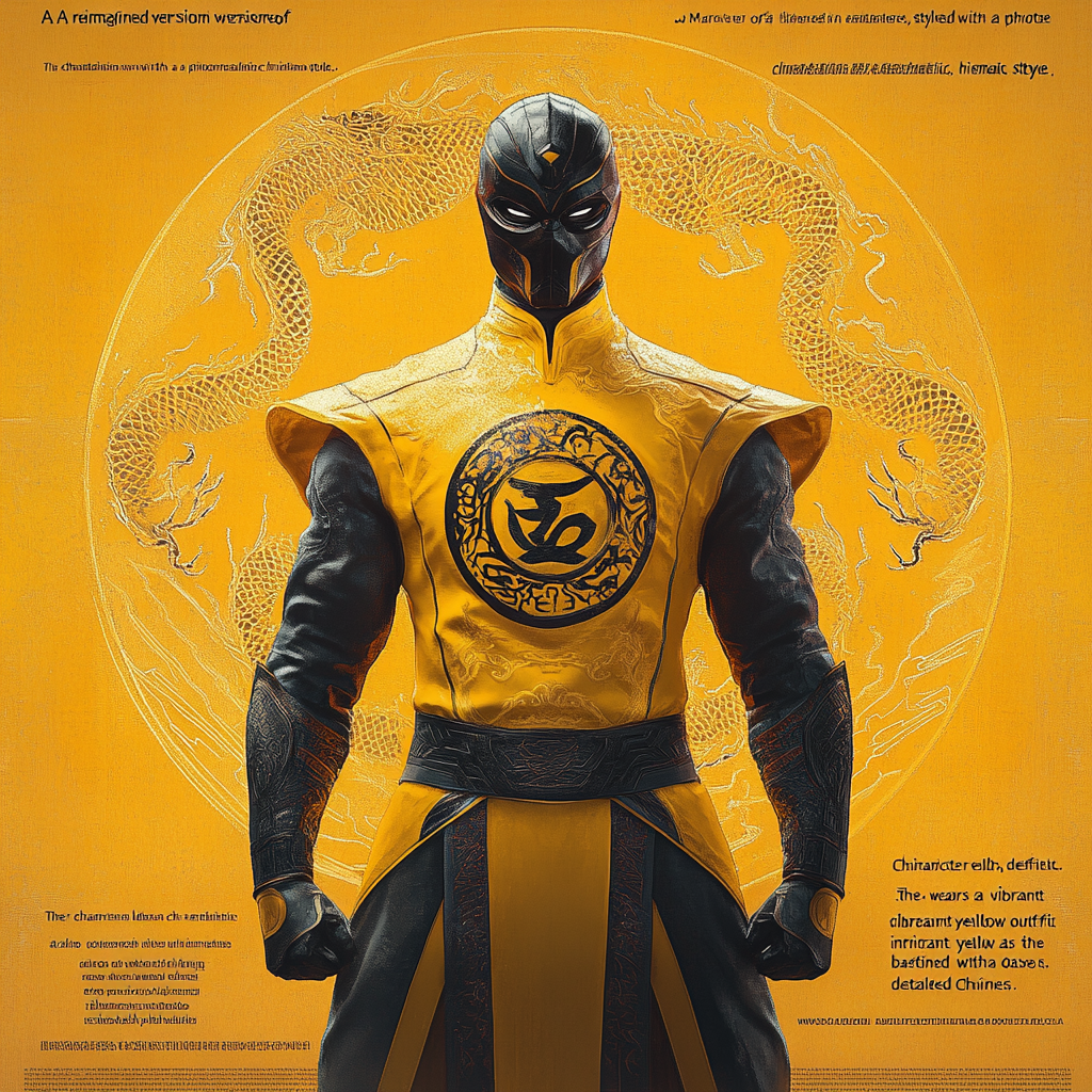 Chinese superhero in vibrant yellow costume