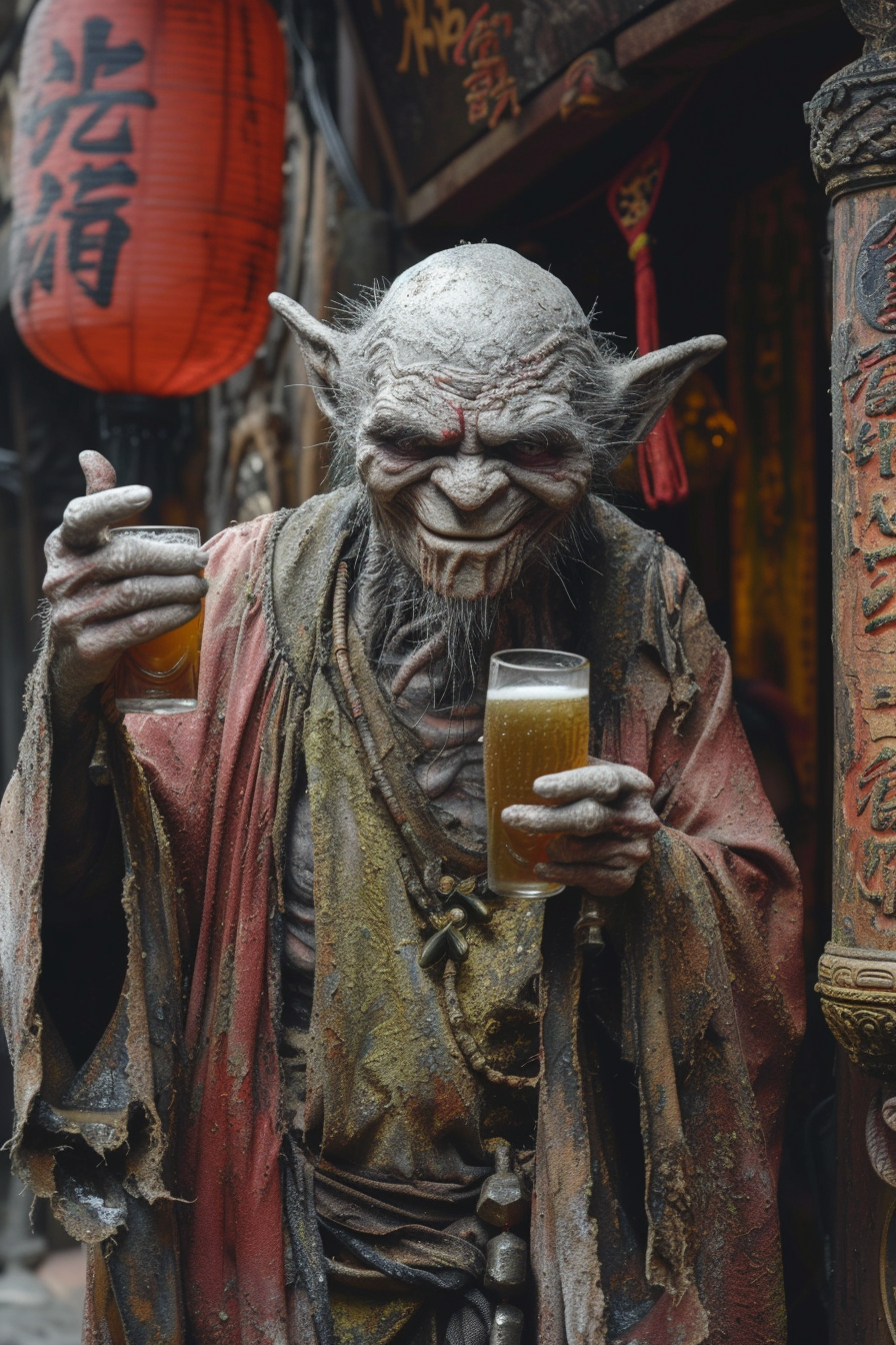 Chinese vampire beer thumbs up