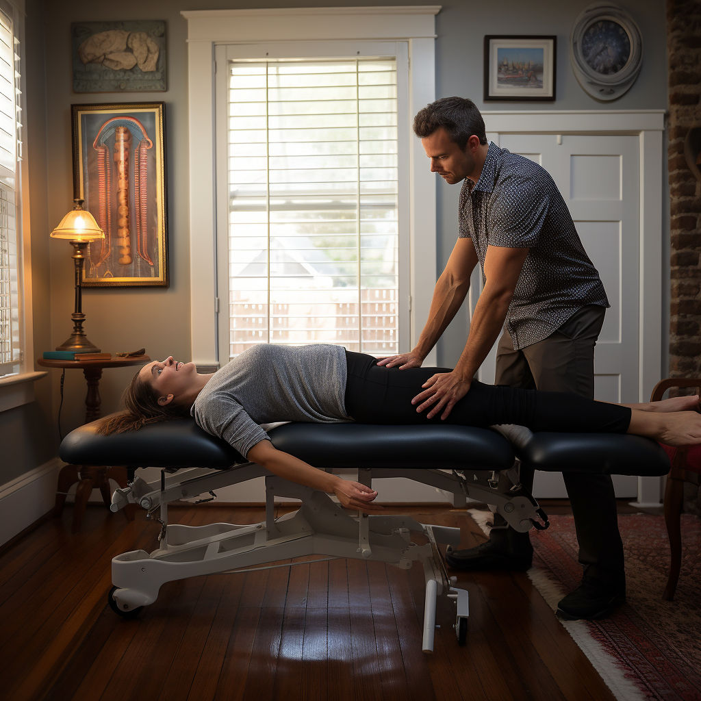 Chiropractor healing a patient's spine