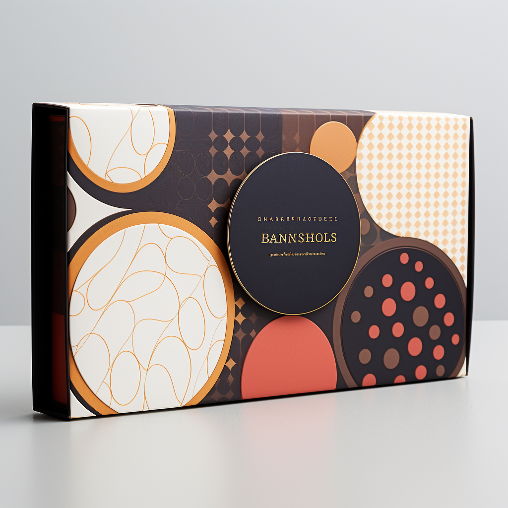 Chocolate bonbons package design with geometric pattern