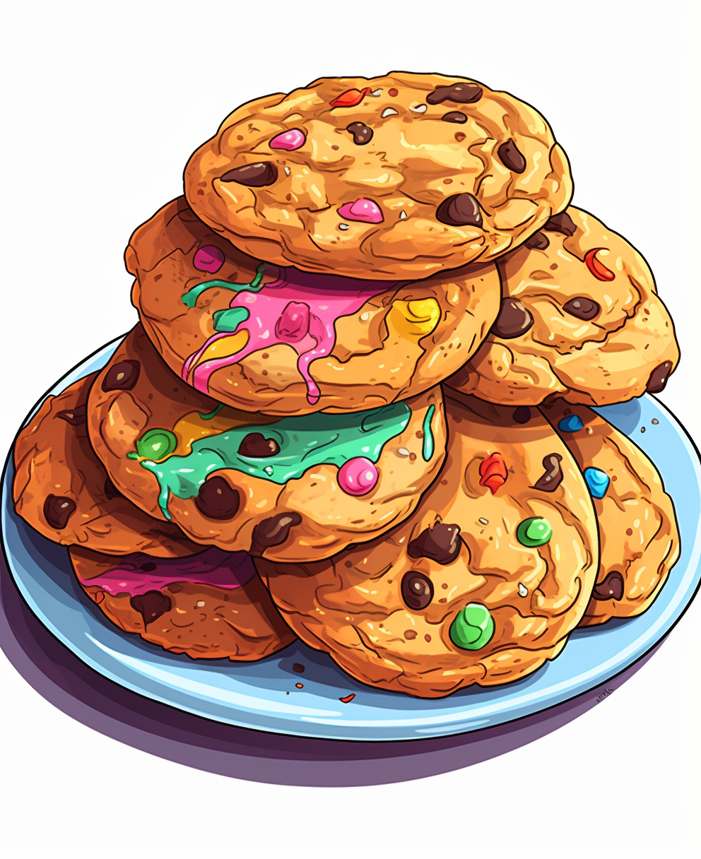 Simple chocolate chip cookies coloring page