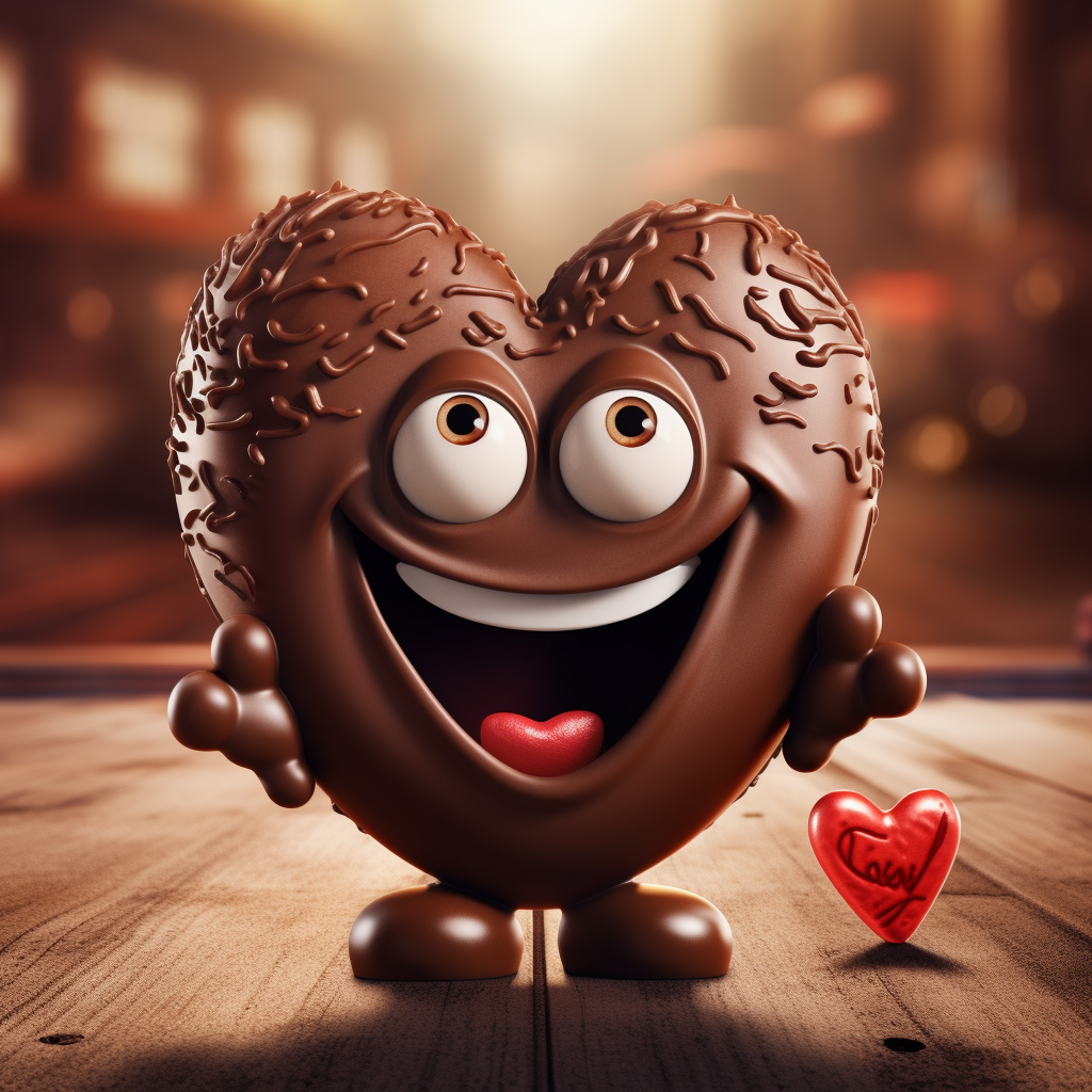 Adorable chocolate heart character