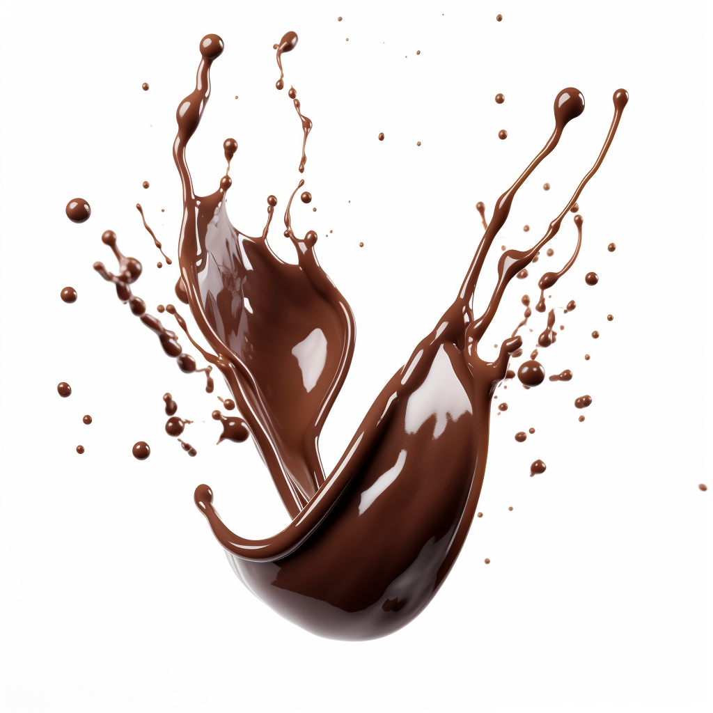 Chocolate Syrup Falling on White Background