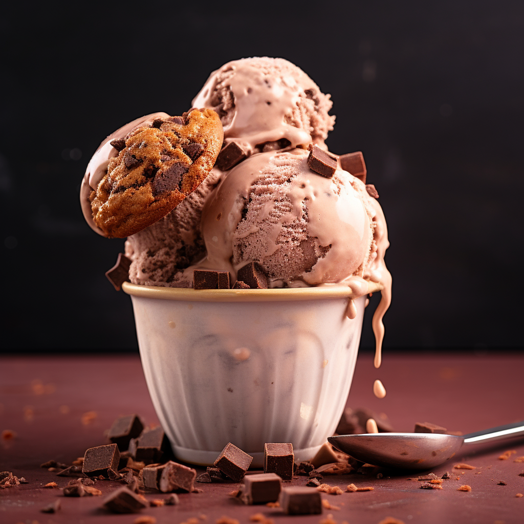 Scoop of Chocolate Ice Cream Cup