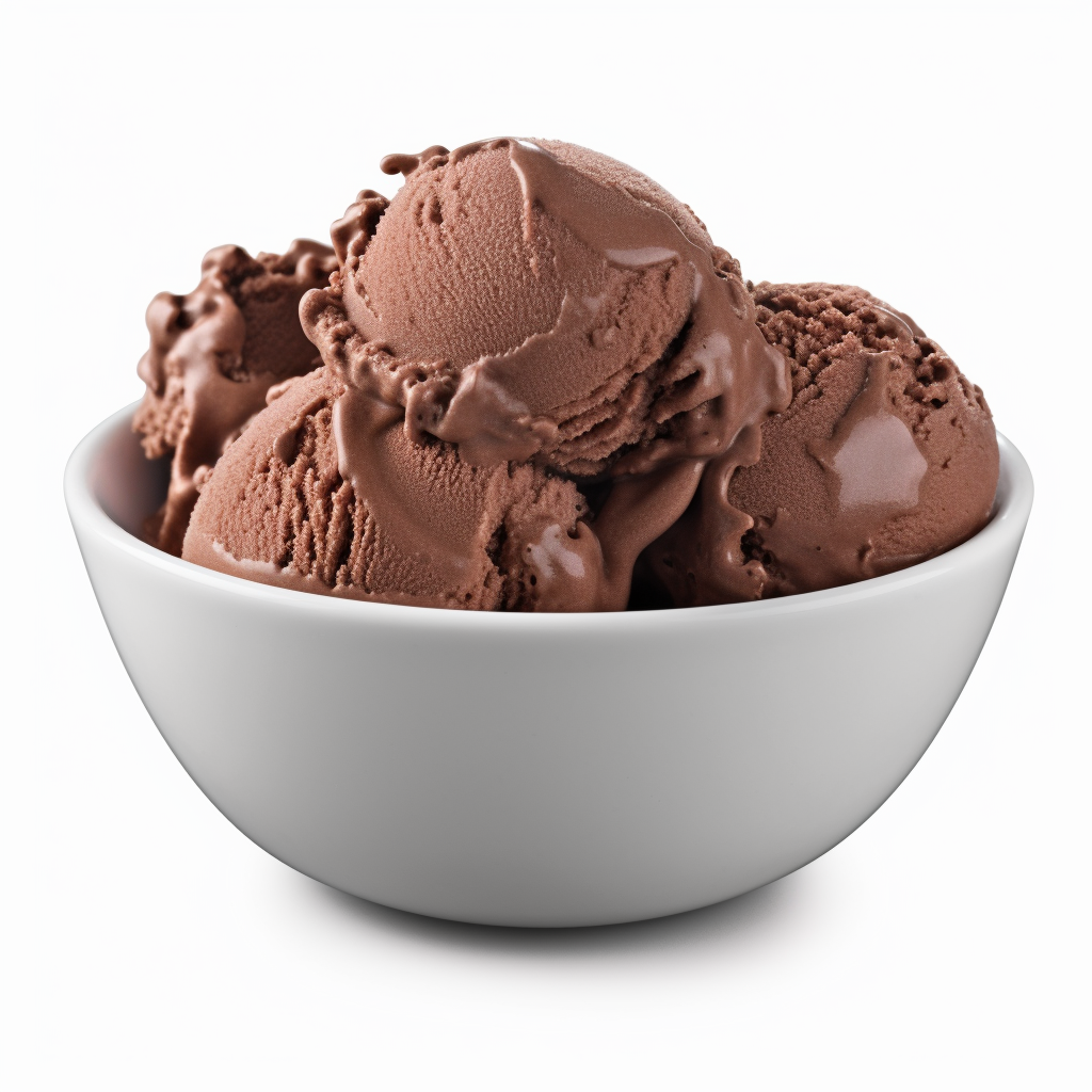 Chocolate ice cream in a bowl