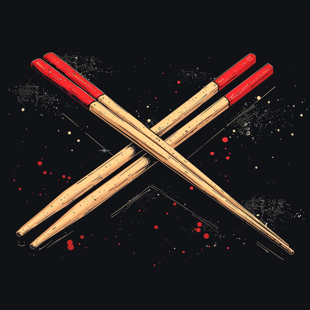 Cartoon illustration of chopsticks on rest