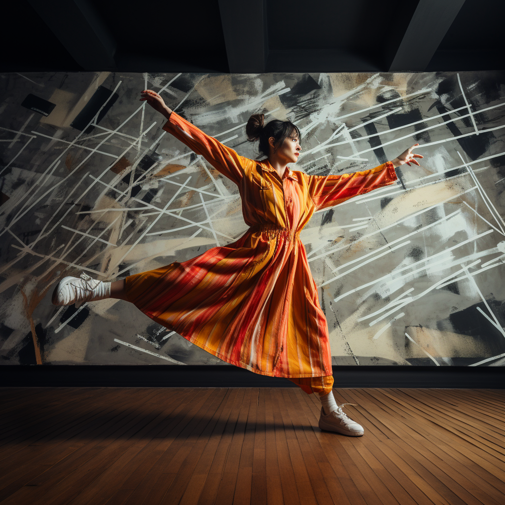 Young girl demonstrating dance moves