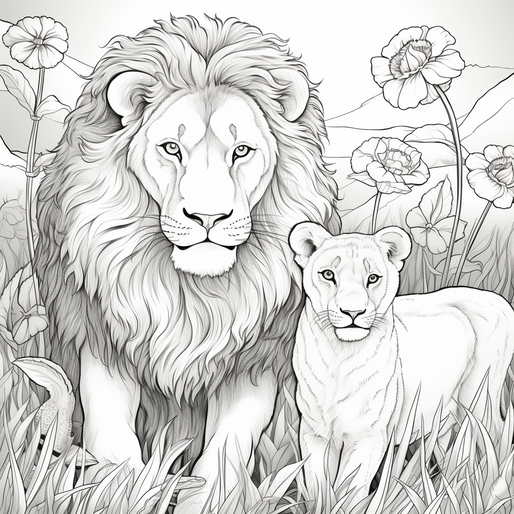 Christian lion and lamb coloring page