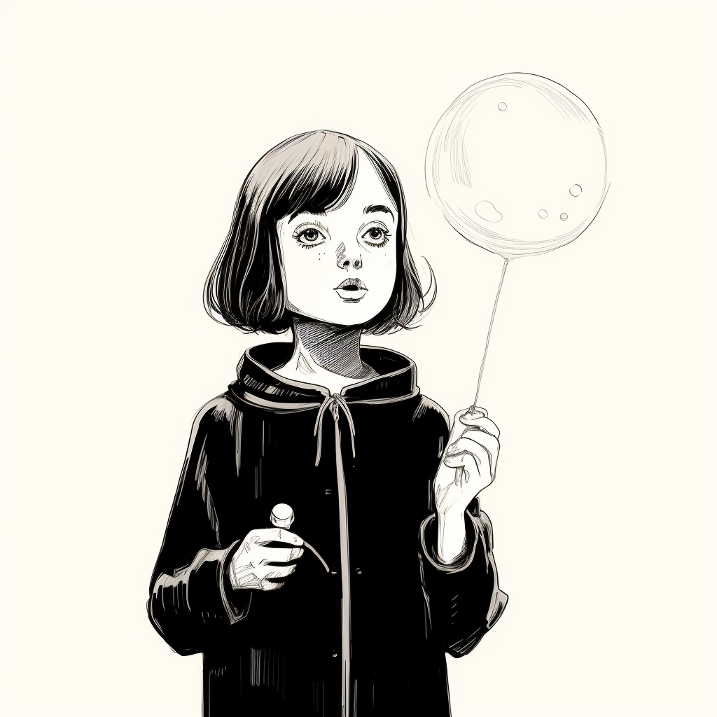 Christina Ricci Blowing Bubbles Line Art