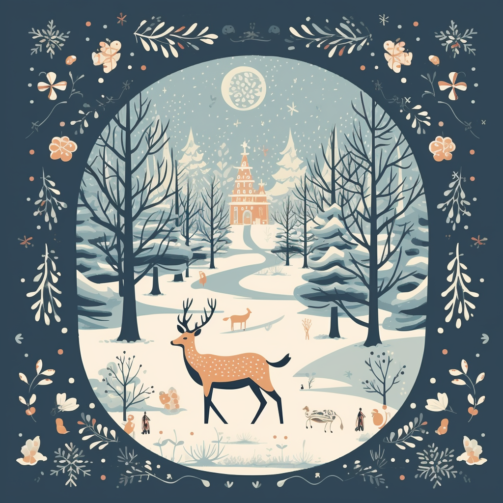 Beautiful holiday-themed Christmas card design